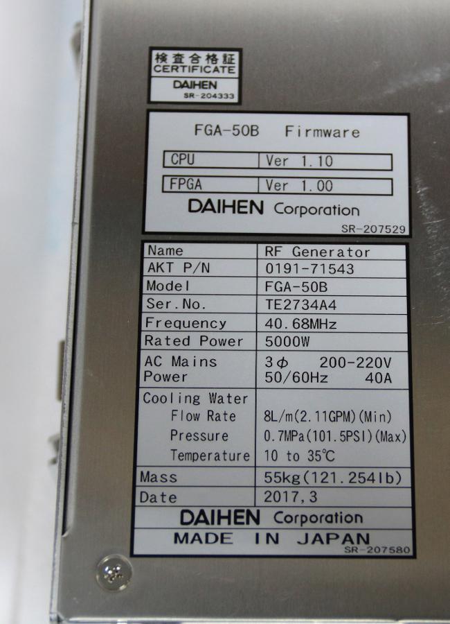 https://www.keySurplus.com/clientresources/107/108/99/999/231089-9-Daihen-Corporation-FGA-50B-RF-Generator-(9).jpg
