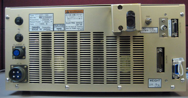 https://www.keySurplus.com/clientresources/65489/65493/20/92920/136386-1-O109-Daihen-ATP-15B-1500-Microwave-Power-Supply-back.jpg